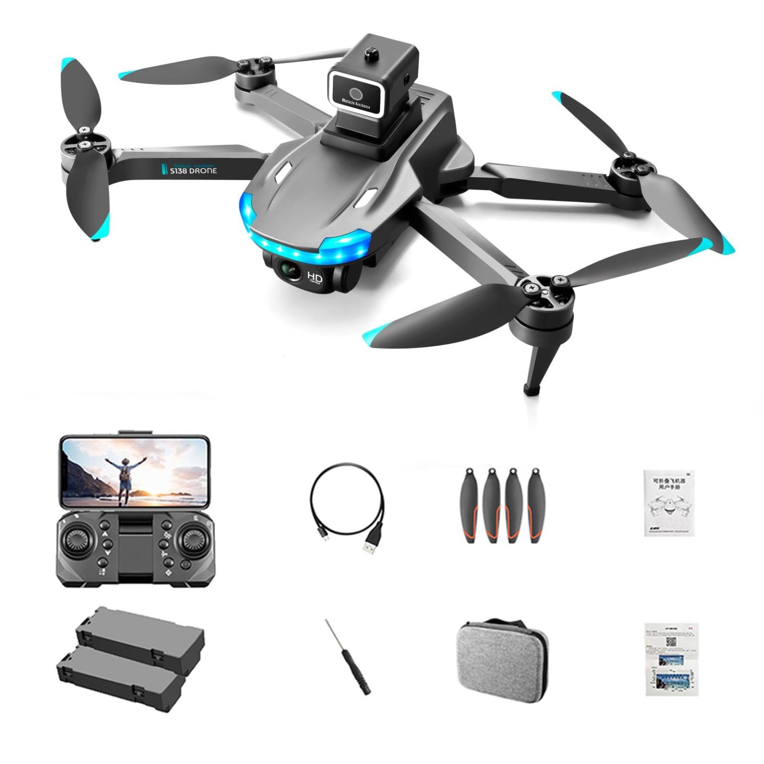 s138 Drones With Camera For Adults 4k Long Range Flying Ring Security ...