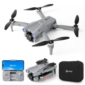 Contixo F21 RC Quadcopter : Drone with Camera 1080P, FPV Drone, Drones for Adults. Features: 2.4 GHz ISM Frequency, 1920X1080P Photo, 3D Flips, Altitude Hold, and Gesture Selfie. Optimal Control Range: 100M, Camera Lens: FOV 60°, Brushless Motor.