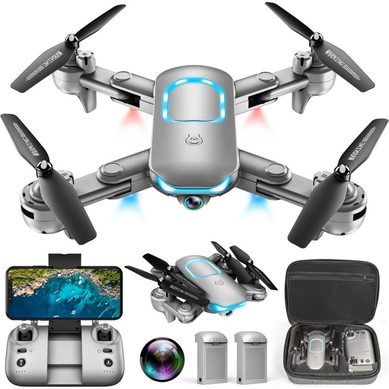Drone with Camera – Foldable Drone for Kids Adults with 1080P FPV Camera, Upgrade Altitude Hold, Gestures Selfie, Waypoint Fly, Headless Mode, 3D Flip, One Key Start, 3 Speed Mode, Circle Fly, 2 Batteries
