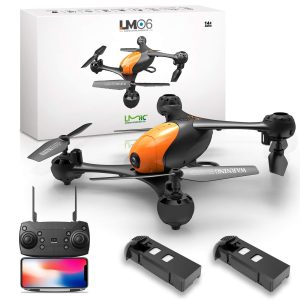 LMRC LM06 FPV Drone with 1080P HD Camera for Adults and Kids, 2 Modular Batteries,RC Quadcopter Drones,Double Camera,Optical Flow,Altitude Hold,Headless Mode,One Key Take Off/Landing,WiFi Live Video