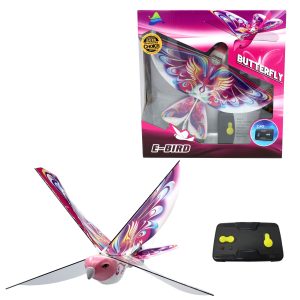 MUKIKIM eBird Pink Butterfly – Flying RC Bird Drone Toy for Kids. Indoor/Outdoor Remote Control Bionic Flapping Wings Bird Helicopter. USB Recharging. Creative Child Preferred Choice Award Winner