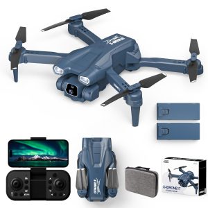Drone with Dual Camera, Drones for Adults and Beginners, 1080P HD 135° Adjustable Lens, WiFi FPV Foldable RC Quadcopter, 3D Flips, APP Control, One Key Take off/Landing, 2 Batteries 20 Mins