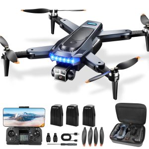 HYTOBP Drones with Camera for Adults 4K Under 249g, P17 GPS Drone with Brushless Motor 5G Transmission, 3 Batteries, Follow Me, Smart Return Home, Foldable FPV Drone for Long Distance