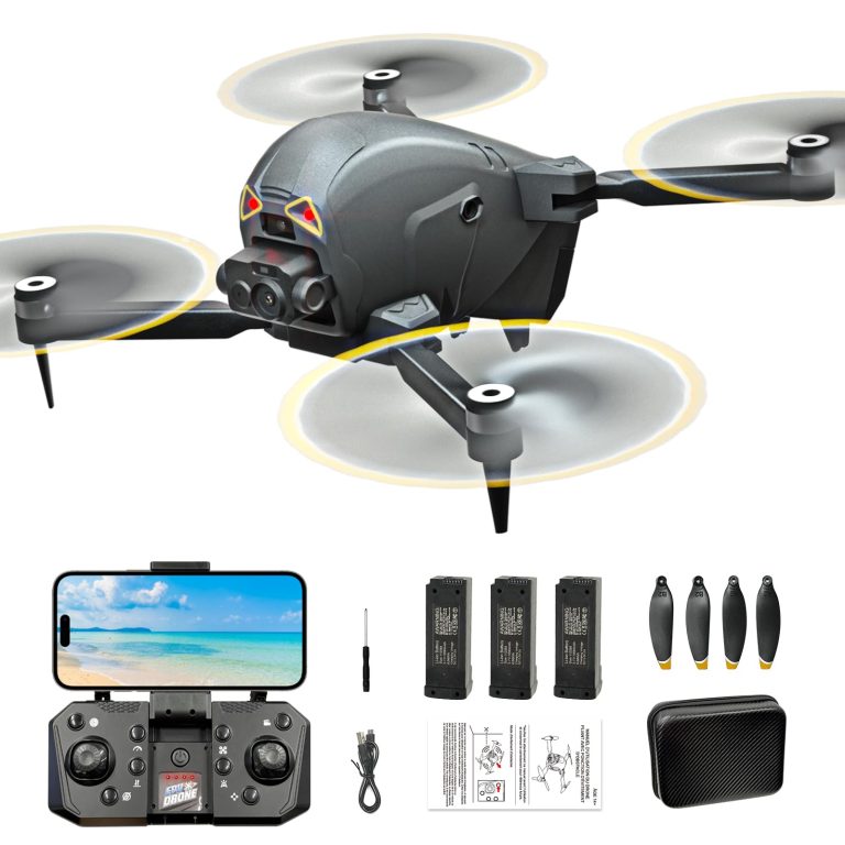 HYTOBP S177 FPV Drone with 1080P HD Camera for Adults Under 249g, Brushless Motor Drone, 3 Batteries, 90° Adjustable Lens, One Key Take Off/Landing, Drones for Kids Adults Beginners