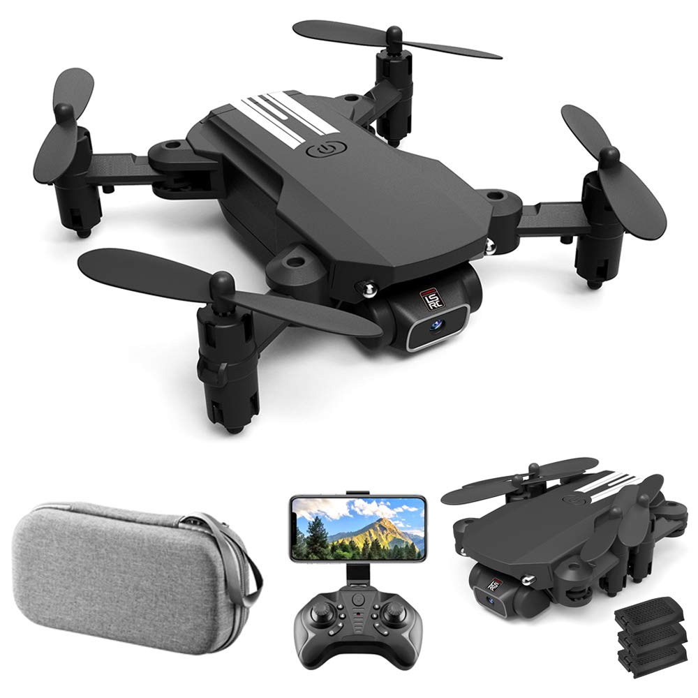 Mini Drone for Kids and Adults, GoolRC LS-MIN RC Quadcopter with 1080P Camera, 360° Flip, Gesture Photo/Video, Track Flight, Altitude Hold, Headless Mode, Include Carry Bag and 3 Batteries (Black)