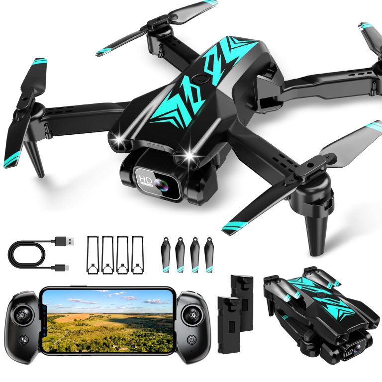 Mini Drone with Camera for Kids Adults-1080P FPV Camera Foldable Drone with Stable Altitude Hold, Gestures Selfie, Waypoint Fly, Headless Mode, Auto-Follow, 3D Flip, One Key Start, 3 Speeds, 2 Batteries