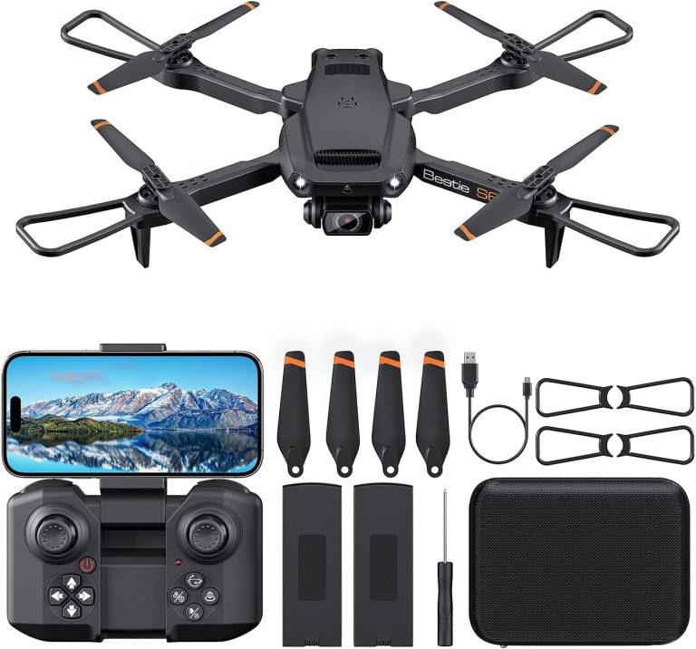 Drone with Camera for Adults 4K – ROVPRO Dual Camera S60 RC Quadcopter with APP Control – Obstacle Avoidance, Waypoint Fly, Altitude Hold, Roll Mode, Headless Mode, 2 Batteries (Black)