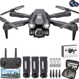 MOCVOO Drone with Two Camera for Adults, 1080P HD Mini FPV Drones for Kids Beginners, Foldable RC Quadcopter Toys for Boys Girls with Altitude Hold, 3D Flip, 3 Speeds, Headless Mode, Carrying Case