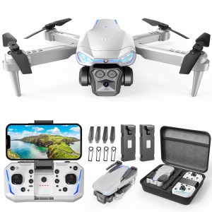 Naseto Drone with Camera 1080P HD, FPV Foldable Drone for Adults Kids, One-Key Take Off/ Landing, 3D Flips, Altitude Hold, Speed Adjustment, Headless Mode, 2 Batteries, Toys Gifts for Boys Girls, Beginner