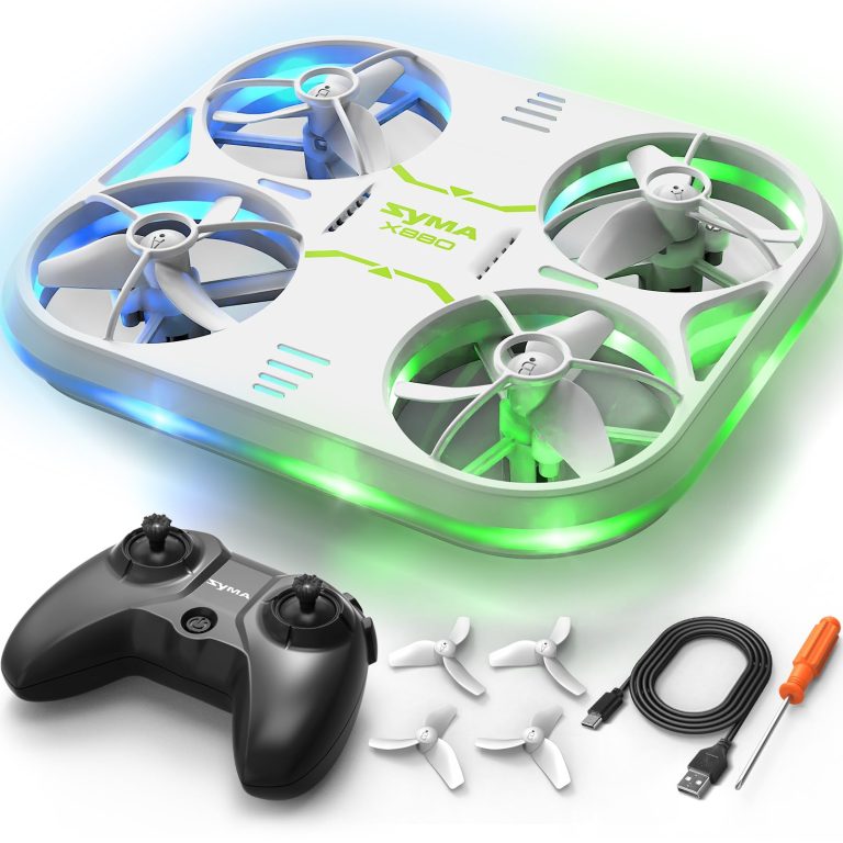 SYMA Drone for kids Adults – X880 Mini Drone Helicopter with LED Lights, Full Protection Quadcopter with Circle Fly, Rotary Ascent Stunt Drone Gifts for Boys and Girls