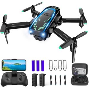 Mini Drone with Camera, Drones for Kids Adults, Boys Gifts, 1080P HD Foldable Drone with Gravity Control, Gestures Selfie, Altitude Hold, One Key Start, 3D Flips, 2 Batteries, Toy for Boys Girls