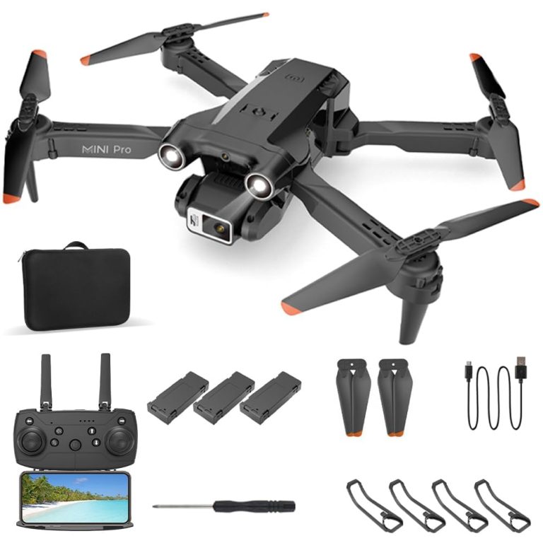 ZX X222 Mini Drone with Camera and Lighting Set, 1080P HD FPV Foldable Drone with Carrying Bag, 2 Batteries, 150° Adjustable Lens, One Key Take Off/ Land, Altitude Hold, 3 Speeds, Toys Gifts for Kids, Adults, Beginner