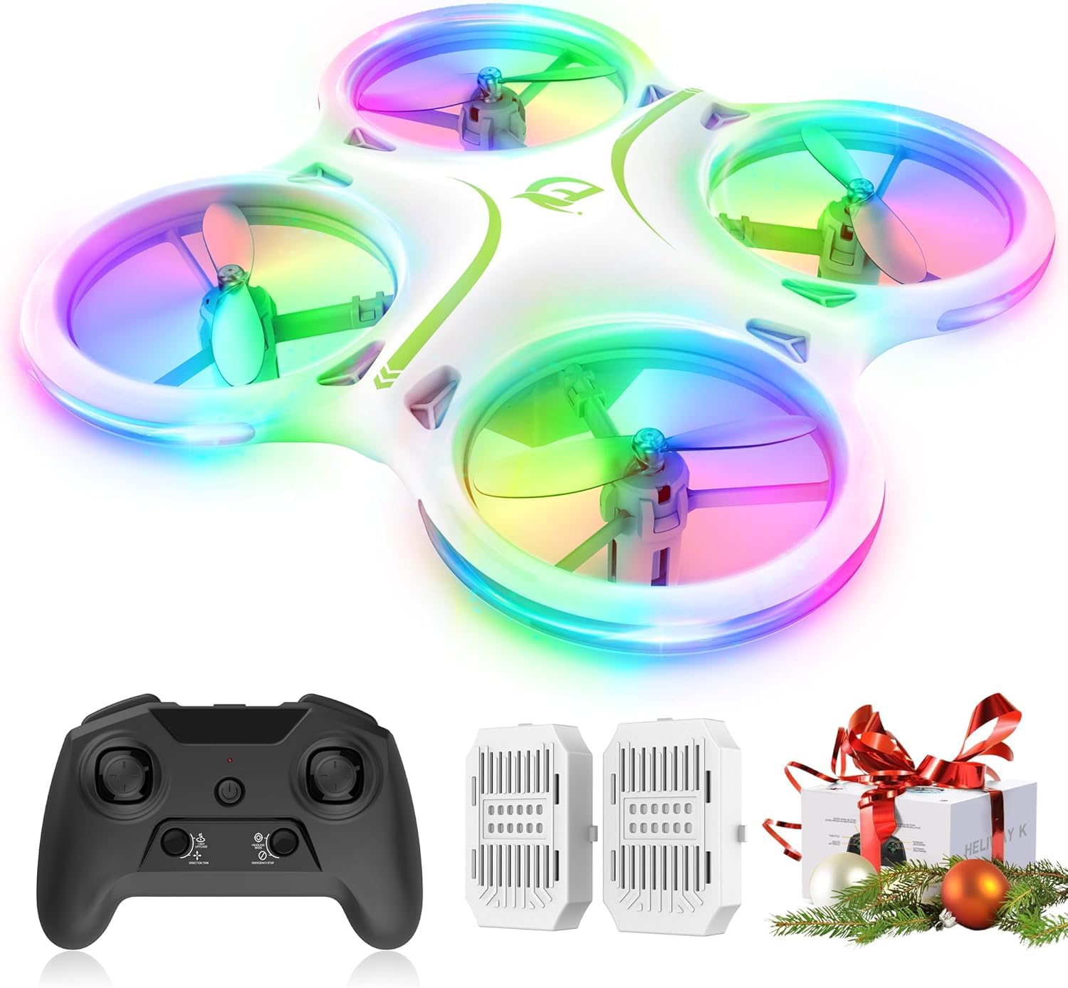 Drones for kids 8-12, Drone for Kid and Beginner, Drone with Led Light, Small Indoor Rc Drone with 360 Flip, 2 Batteries, One Key Take Off Landing, Kids Flying Toy Gift for Boy and Girl