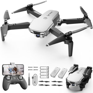 Drones for Kids with Camera – Remote Control Helicopter Toys Gifts for Boys Girls, 1080P HD FPV Mini Drone for Adults, RC Quadcopter with One Key Start/Land, Altitude Hold, Gesture Selfie, 2 Batteries