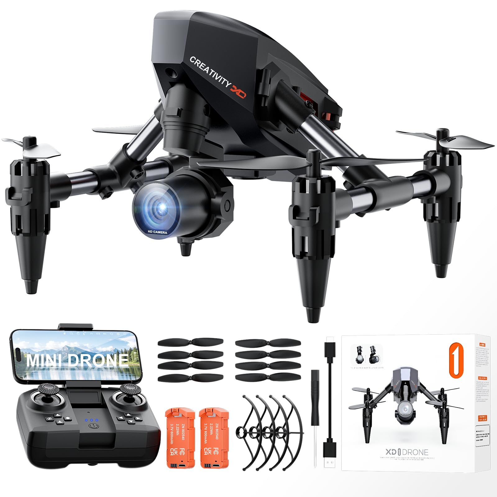 Mini Drone with Camera – 1080P FPV RC Quadcopter for Beginners with 3D Flip, Gravity Sensor, Headless Mode, One Key Takeoff, Gift Toys for Men Boys