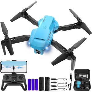 RADCLO Mini Drone with Camera – 1080P HD FPV Foldable Drone with Carrying Case, 2 Batteries,90° Adjustable Lens, One Key Take Off/Land, Altitude Hold, 360° Flip, Gifts Drones for and Adults