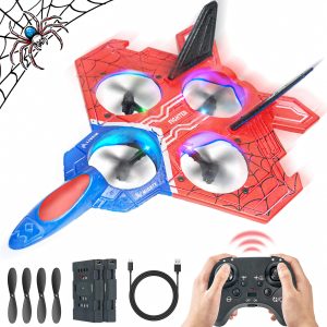 BEZGAR Drones for Kids | 2.4GHZ RC Plane, Spider Toys for Boys, Remote Control Spider, 6-axis Gyro Remote Control Airplane, RC Helicopter, 360° Flip Fighter Jet Toy, Toys for ages 8-13