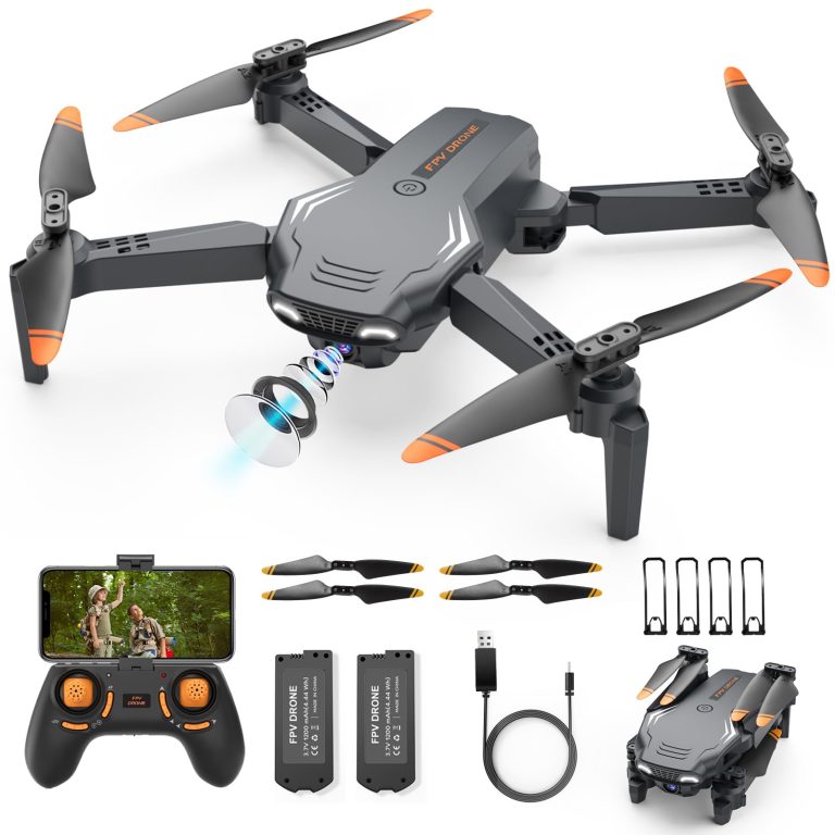 Drones for Kids Beginners – Foldable HD 1080P Drone with Camera 2 Batteries,Wifi Remote Control,Gestures Selfie,One Key Start,360° Flips,Full Guards,Headless Mode,Boys Toys/Gifts(Black)