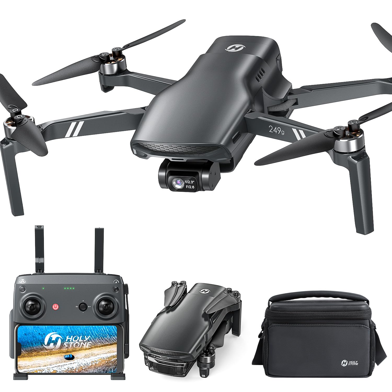 Holy Stone HS900 249g Lightweight GPS Drones with Camera for Adults 4K; 3 Axis Brushless Gimbal Drone with 4K/30FPS Video, 48MP Photo, 20000Ft Transmission, Visual Tracking Follow Me, Smart Return