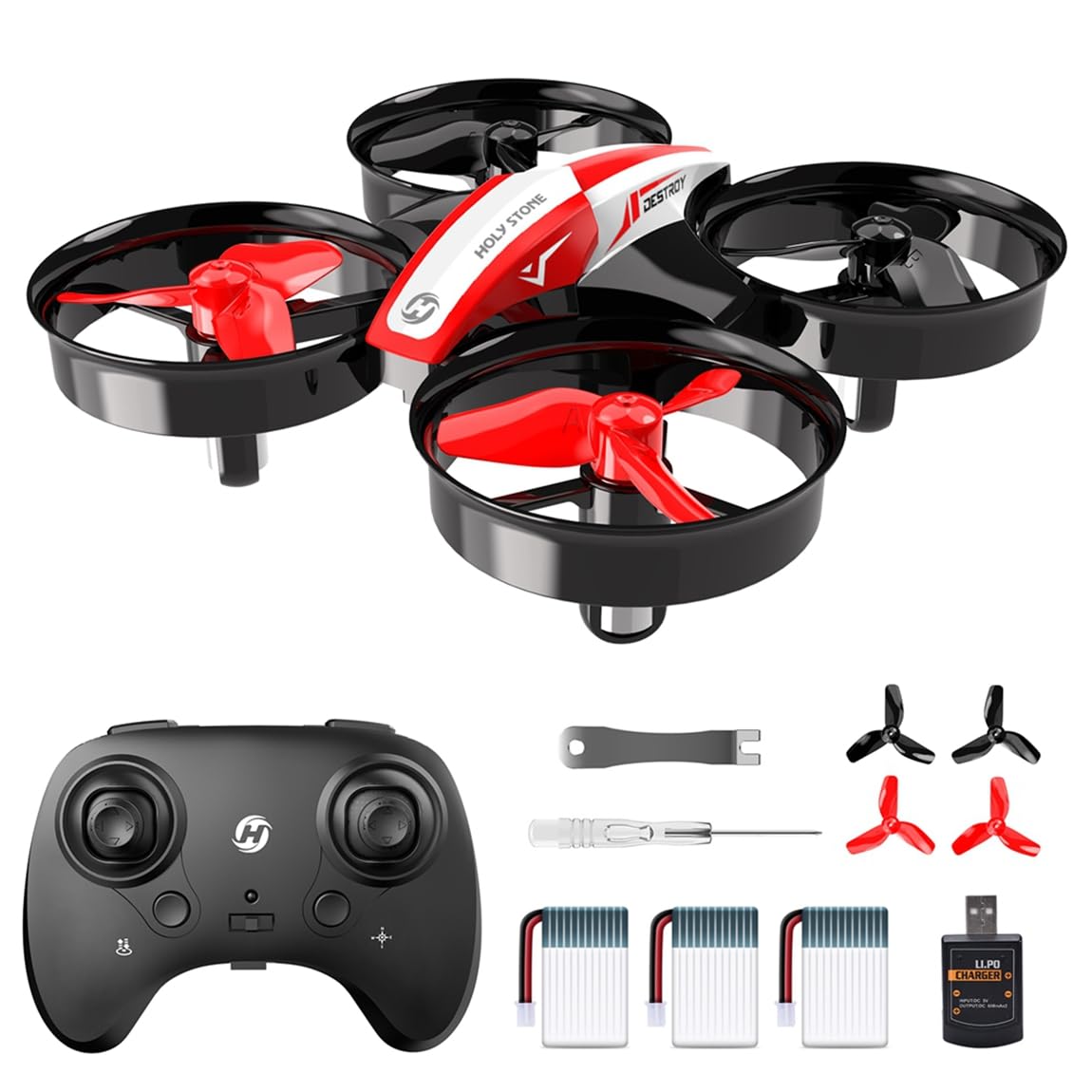 Holy Stone Mini Drone for Kids and Beginners, Indoor Outdoor Quadcopter Plane for Boys Girls with Auto Hover, 3D Flips, 3 Batteries, Headless Mode, Great Gift Toy for Boys and Girls, Green