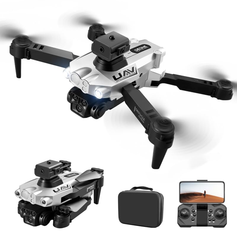 Mini Drone With Dual Camera,2024 New 480P Drone, Optical Flow, Four-sided Obstacle Avoidance,Six-way With Gyroscope, Fixed Height Function, One-button Take-off, Toys Gifts for beginner, Adults,Gift