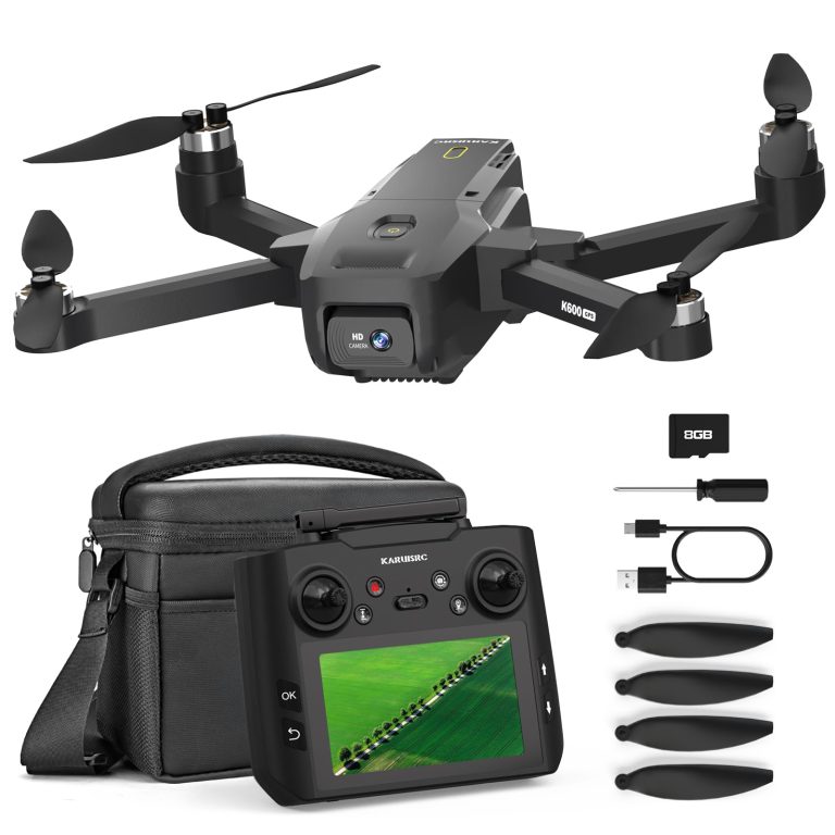 K600 GPS Drone with Camera Adult, 4.5 Inch LCD Screen RC, 32G SD Card with Professional GPS Drone, FPV Drone with Auto Return Follow Me for Beginner, Long range for Modular battery, Handbag under 250g