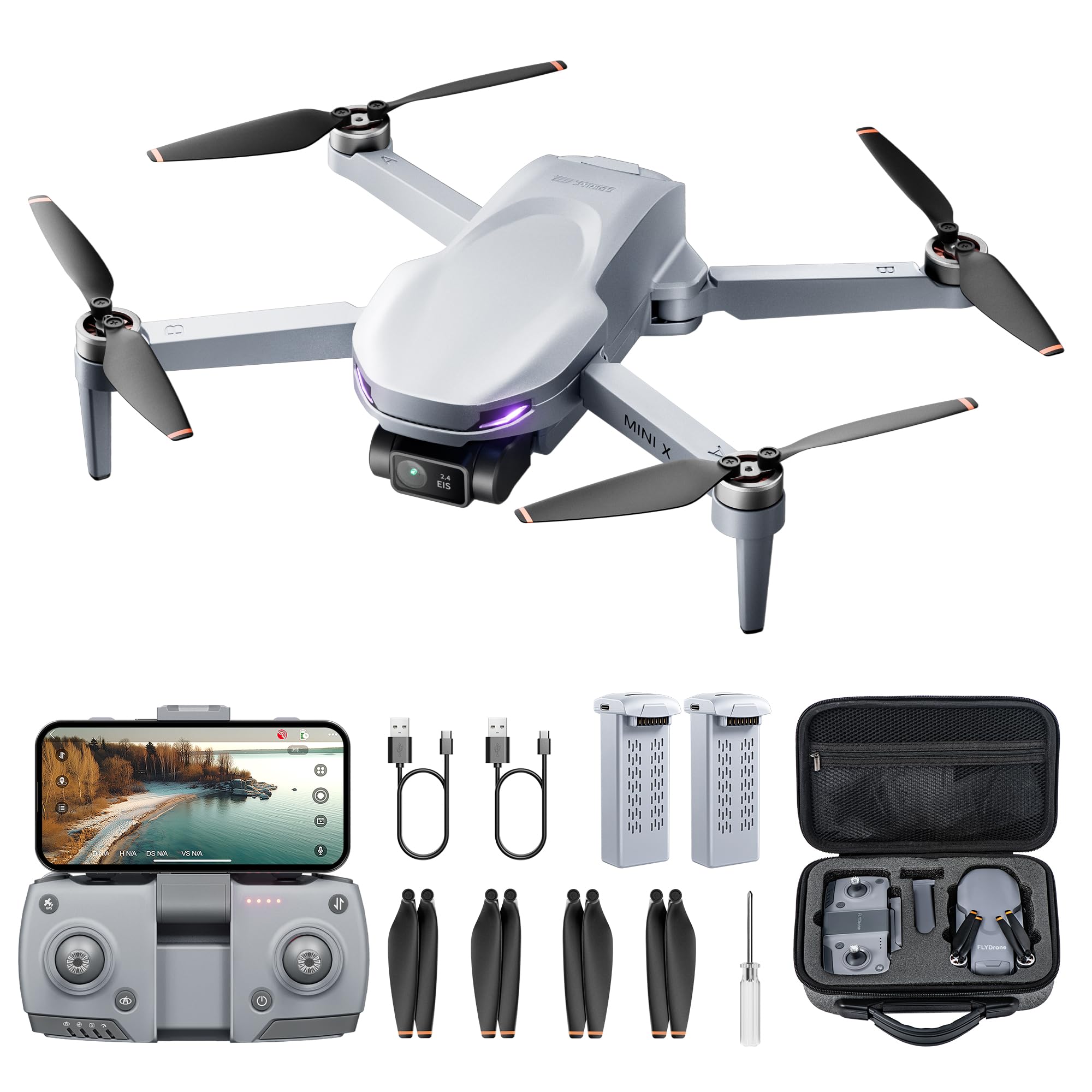 STARDRONE Mini X Drone with 4K Camera for Adults, 2-Axis Gimbal RC Quadcopter GPS Drone with Auto Return, 5G FPV Transmission, Wind Resistance,Follow Me,Long Flight Time and Distance, Easy Fly Gift for Beginner, Under249g