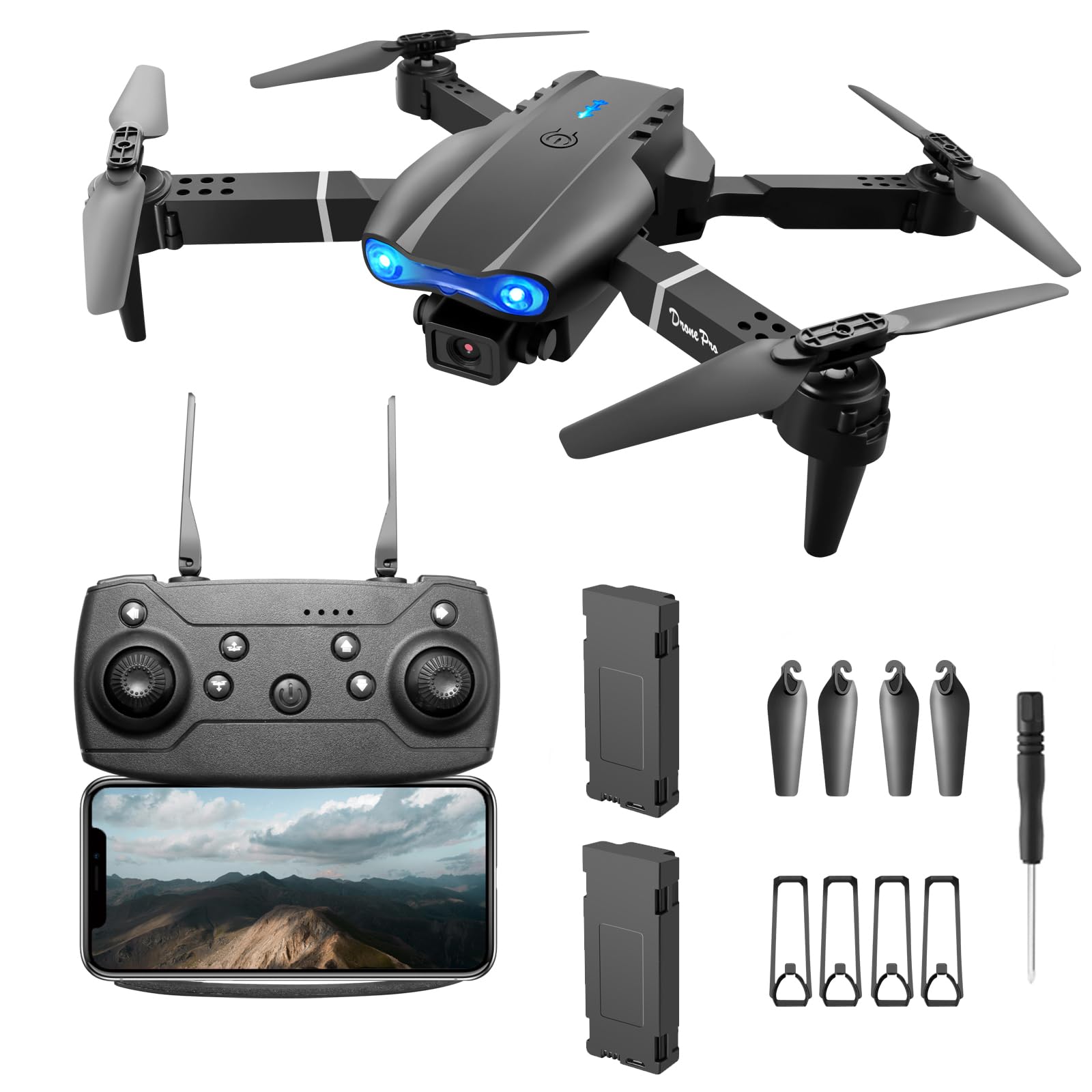 THOAML 2025 Foldable Drone with 4K Dual Camera for Adults, RC Quadcopter WiFi FPV Live Video, Altitude Hold, Headless Mode E88