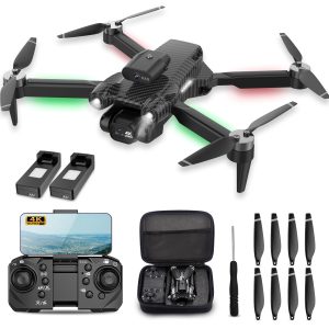 4K Camera Drone for Kids 8-12 & Adults – Beginner-Friendly Mini Drone with Emergency Stop, 360° Flips, Carrying Case & 2 Batteries, Headless Mode,RC Quadcopter Toys for Boys Girls Age 6-14