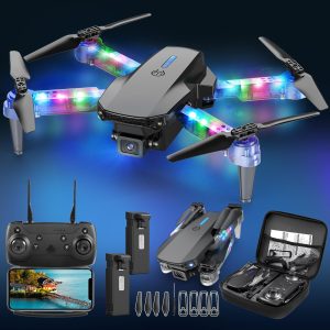 Drone with Camera for Kids Adults, Foldable FPV Mini Drones with Altitude Hold, One-Key Take Off/Landing, Headless Mode, 3D Flips, 360°Flip, 2 Batteries, Toys Gifts for Boys Girls, Beginner